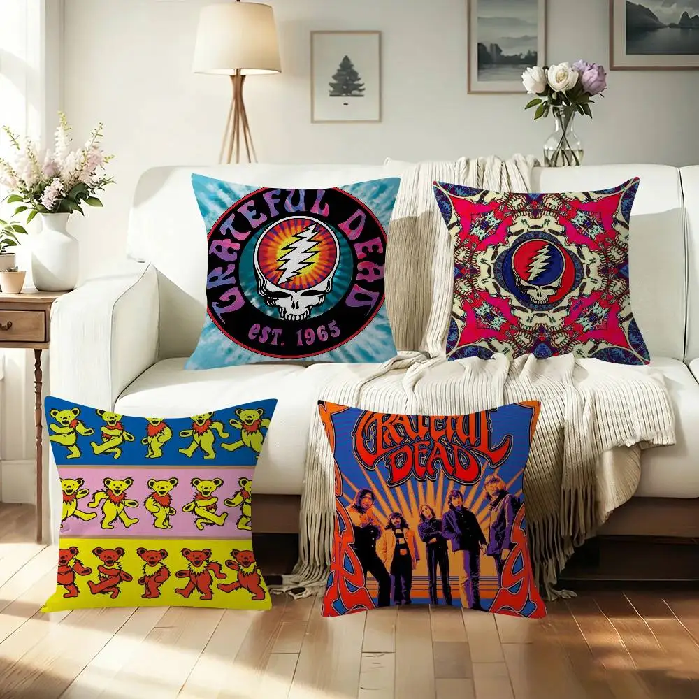 Album G-Grateful D-Dead band    Cushion Cover Car Throw Pillow Case For Sofa Car Christmas Gift