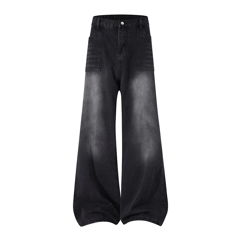 European American Style Womens Straight Jeans New Comfort Skin Friendly Leisure Wide Leg Pants Solid Color  Women's jeans
