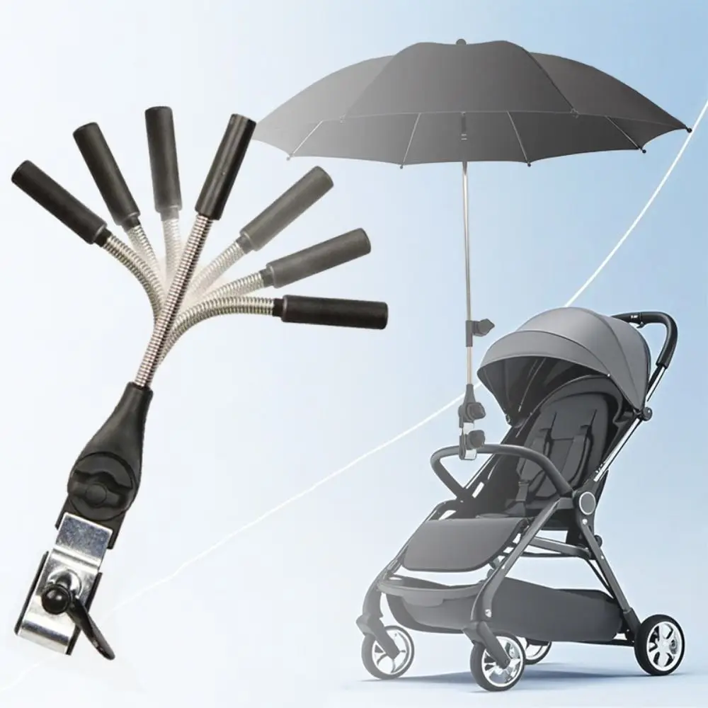 

Durable Multi-funcional Umbrella Clip Black High Quality Sun Umbrella Clamp Plastic Universal Umbrella Holder Baby Cart