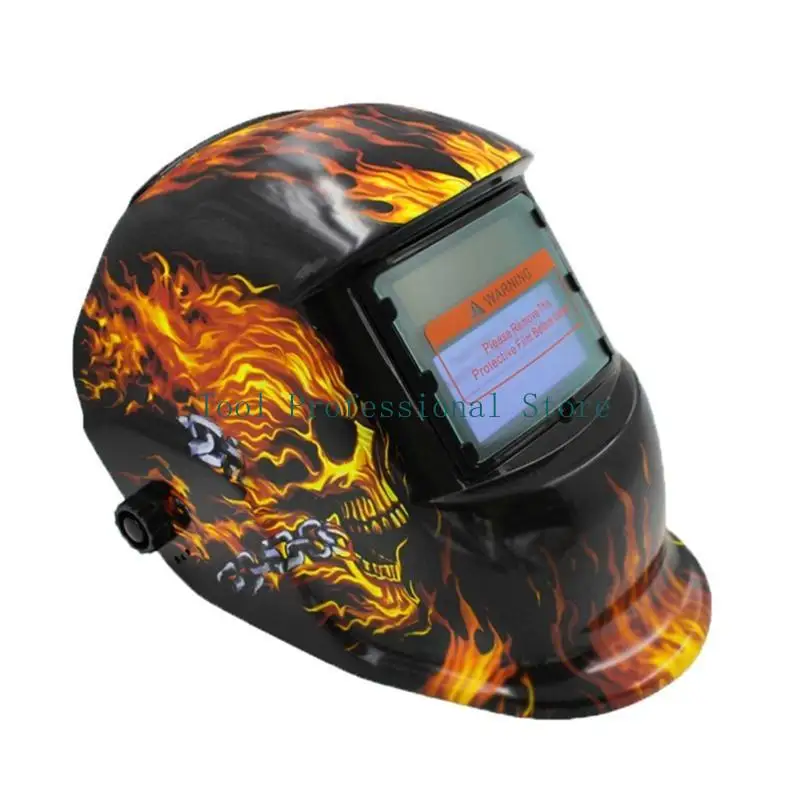 57QF Luminous Auto Darkening Weld Hood Sensor Welding Mask with Adjustable Shade Range DIN9-13 for TIG MIG ARC Grinding