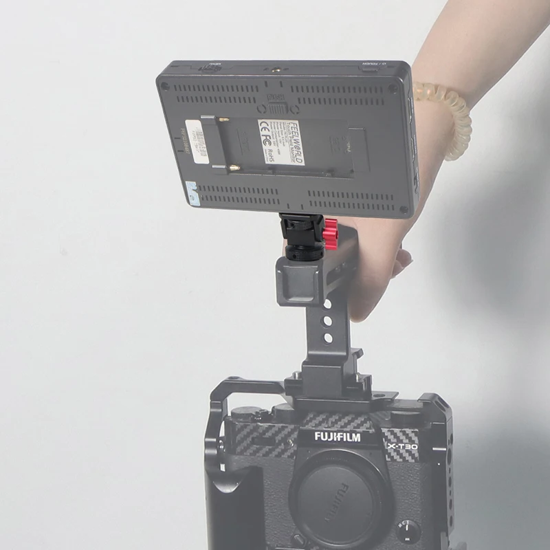 Monitorständerhalter, EVF-Halterung mit Kaltschuh, 1/4 Zoll Schraube, ARRI-Positionierungsstift, 3/8 Zoll Loch, für DSLR-Kamera, Feldblitzlichthalterung – Detail 24
