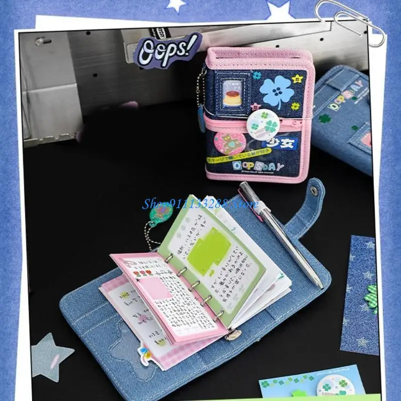 G88D Sweet Clovers Caders Scrapbook Journal Notepad Small Notebook Retro Notebook