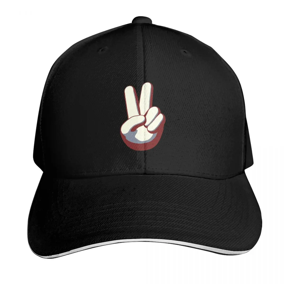Peace Sign Red White and Blue Baseball Cap Snapback Flat Bill Strapback Dad Hat Six Panel Structured Crown