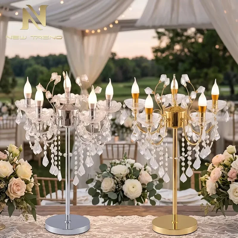 Rechargeable Crystal LED Desk Lamp Touch Dimming Cordless Table Light Luxury Wedding Centerpiece Decoration for Banquet Hall