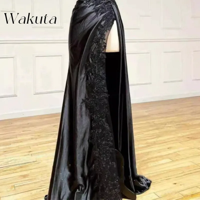 Wakuta-Robe de Soirée Longue Sexy à Col en V, avec Bretelles, en Maille Ajustée, pour Banquet Floral, Mariage, Commémorative