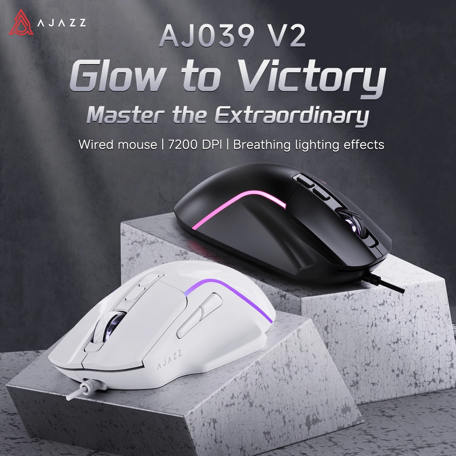 Ajazz AJ039 V2 Wired Mouse Gaming Sensor Breathing Lighting