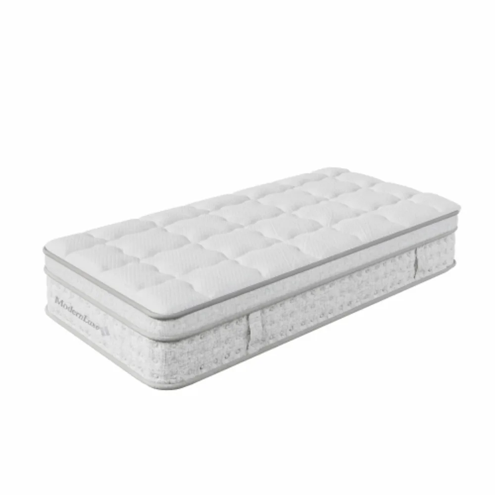 Matelas à ressorts ensachés 7 zones, fermeté moyenne H3, couche de mousse froide et de mousse alvéolée, base antidérapante, certifié OEKO-TEX,