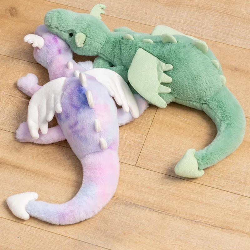 Kawaii nuova simulazione di alta qualità Snow Dragon giocattoli di peluche colorati Soft Wing Doll regalo di compleanno decorazioni per la casa