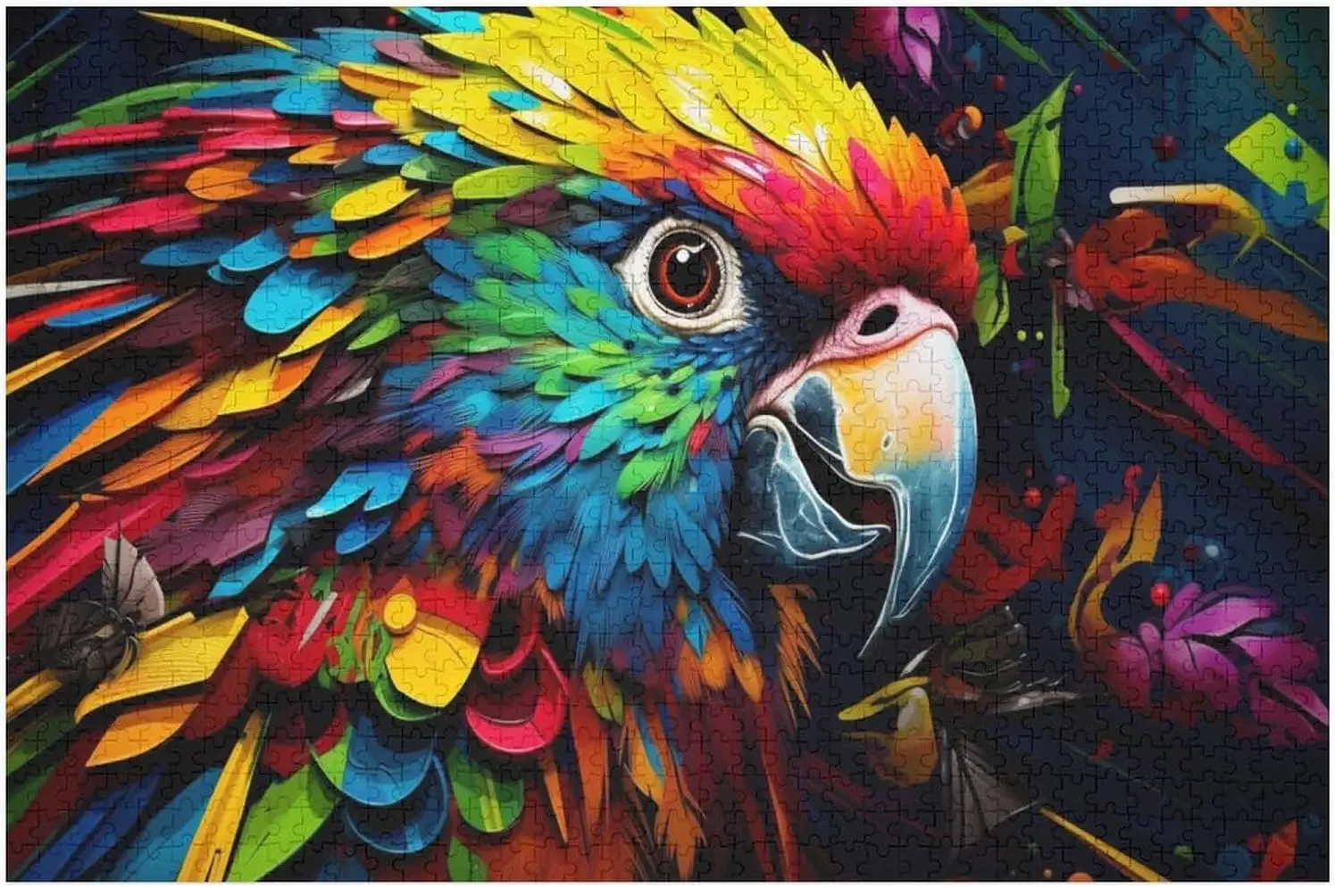 

300/500/1000 Pcs Jigsaw Puzzle Colorful Parrot Wooden Puzzle for Gameroom Bedroom Livingroom Decor Family Holiday Holiday Gift
