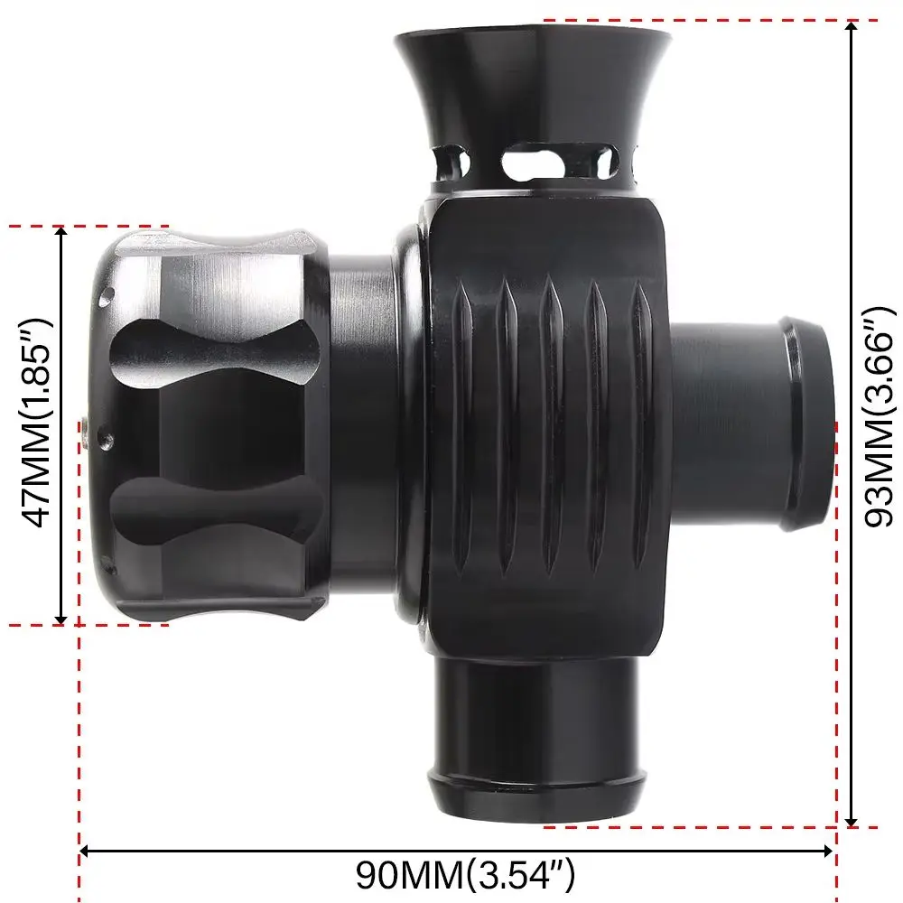 25mm Universal Dual Port Blow Off Valve Black Turbo Dump Diverter Valve Auto Turbo Charger Replacement Accessory