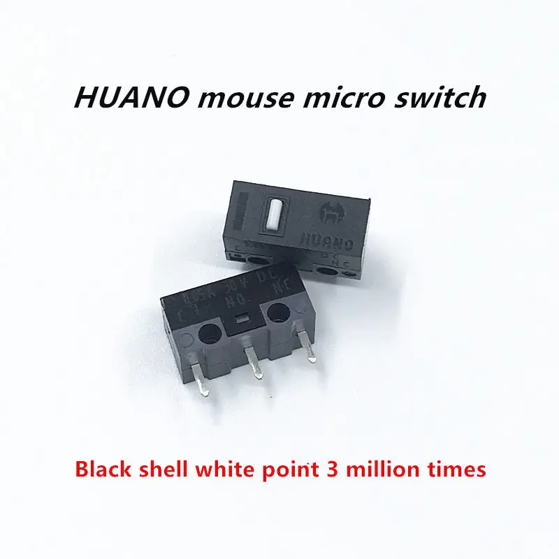 5Pcs/lot HUANO mouse micro switch button white yellow blue pink green dot blue shell white dot General 3-pin switch