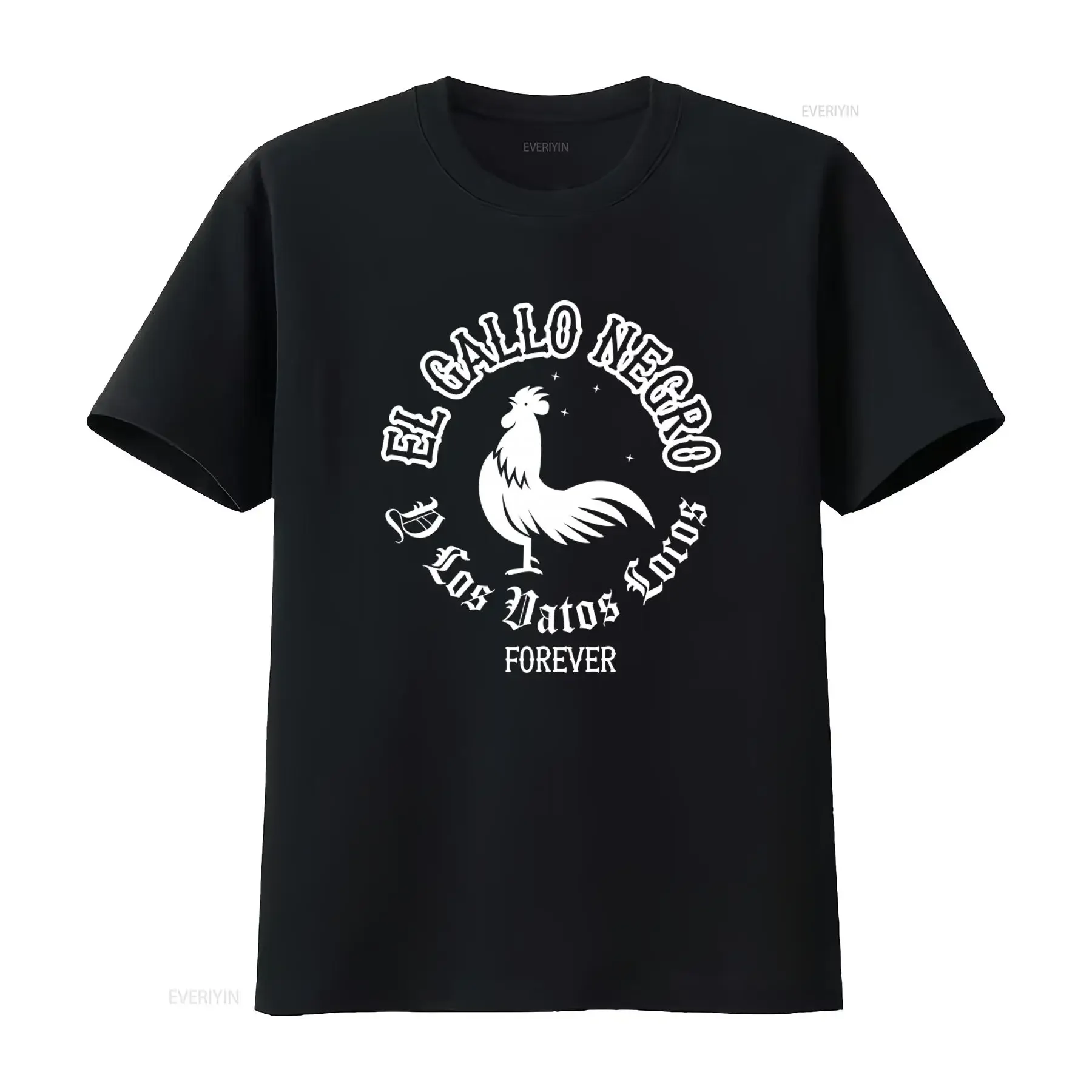 El Gallo Negro Premium T Shirt Funny Cholo Chicano Rooster Design Forever Print vintage Washed fashion Slightly Soft Stylish