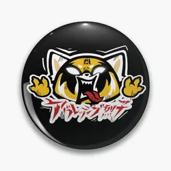 Aggretsuko  Soft Button Pin Collar Funny Jewelry Lover Creative Decor Cute Metal Brooch Clothes Lapel Pin Badge Cartoon Gift