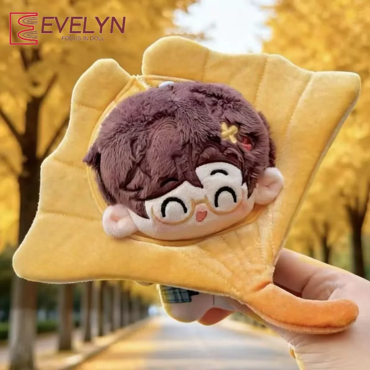 Evelyn 10cm Cotton Doll Maple leaf Ginkgo Headwear Head Cover Clothes Cute Doll Dress Up Clothes  Plush Toy Hat Doll Accessories