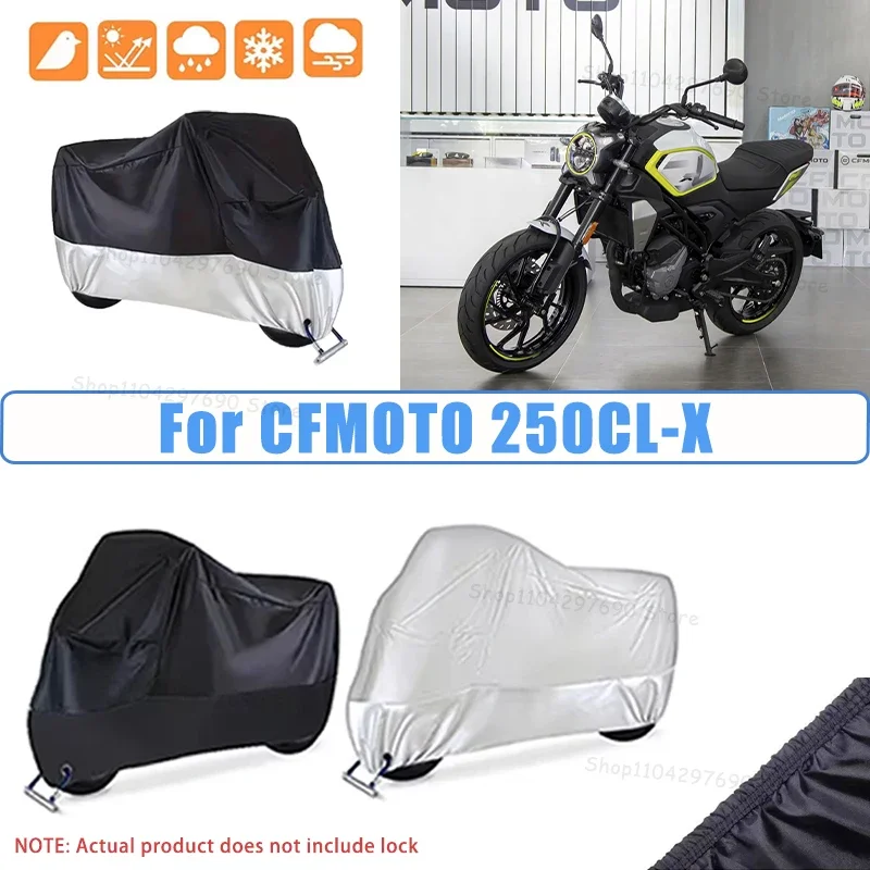 210D Oxford Motorcycle Cover Waterproof All Season UV Protection For CFMOTO 250CL-X Anti-Tear Windproof Motorbike Cover