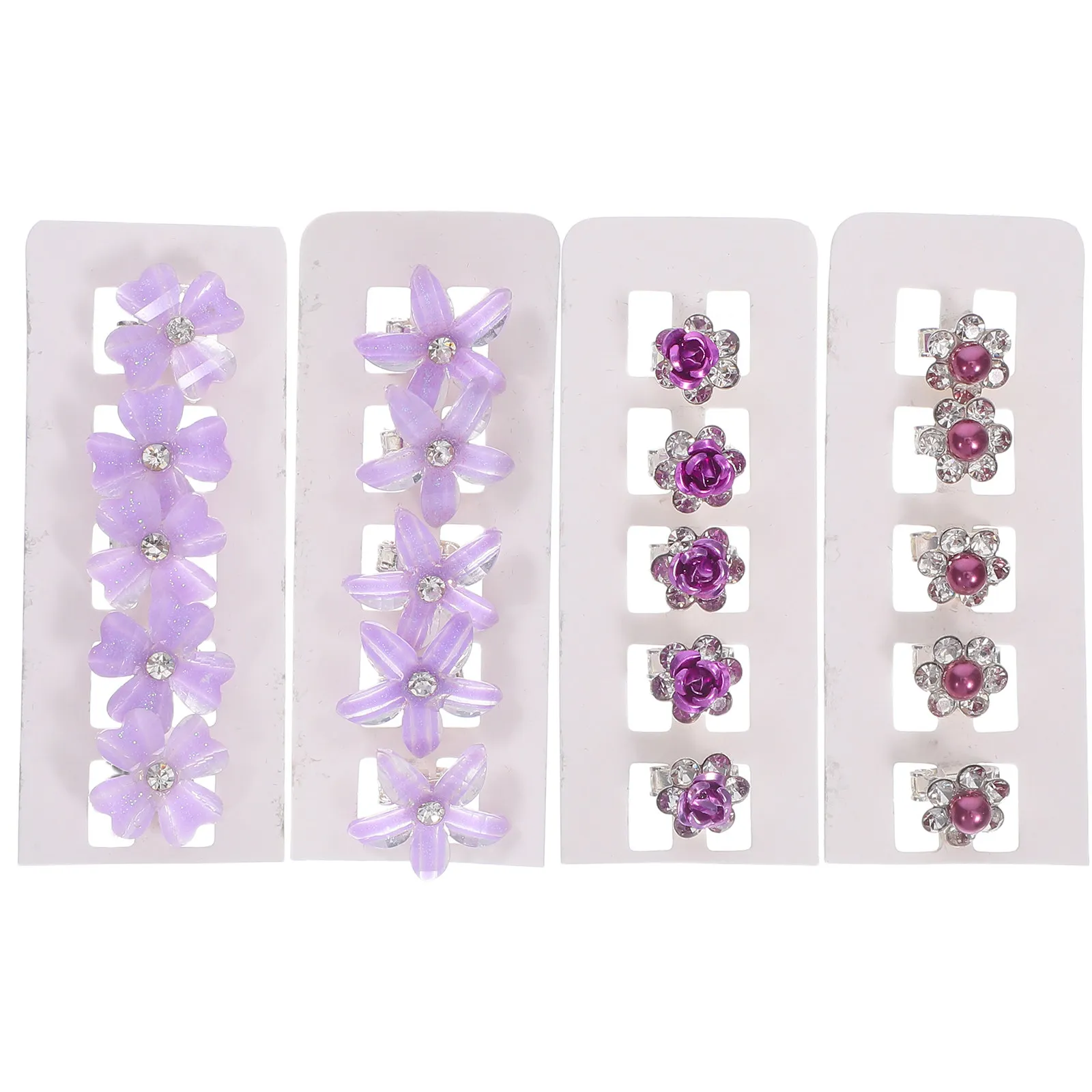 

20Pcs Vintage Flower Hair Clips Small Purple Flower Clips for Braids Bangs Cute Floral Hair Barrettes for Daily Wear