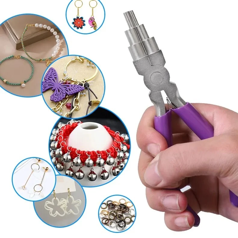 Versatile Carbon Steel Jewelry Pliers 6-In-1 Shapes Wire Into 3mm-10mm Loops for Hand Jewelry Fabrication