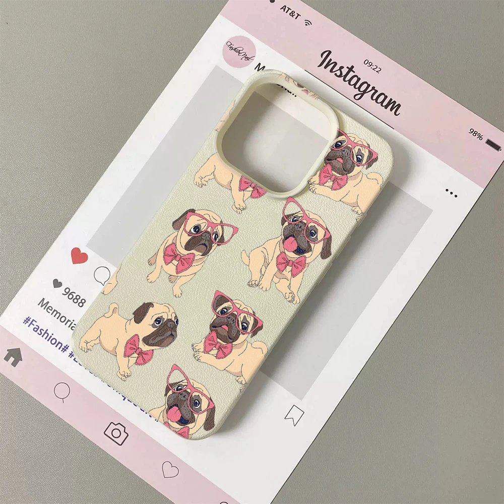 Phone Cases Quirky - เคสโทรศัพท์ลายปั๊กน่ารัก ตลก ป้องกันรอยขีดข่วน เงางาม ทนทานต่อการตกกระแทก สำหรับ