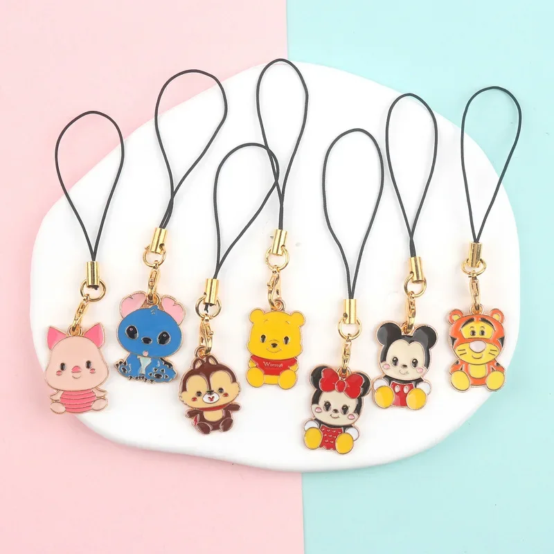 Mickey Minnie Keychain Cartoon Disney Pendant Children's Student Backpack Hanging Accessory Super Cute Couple Phone Strap Gift