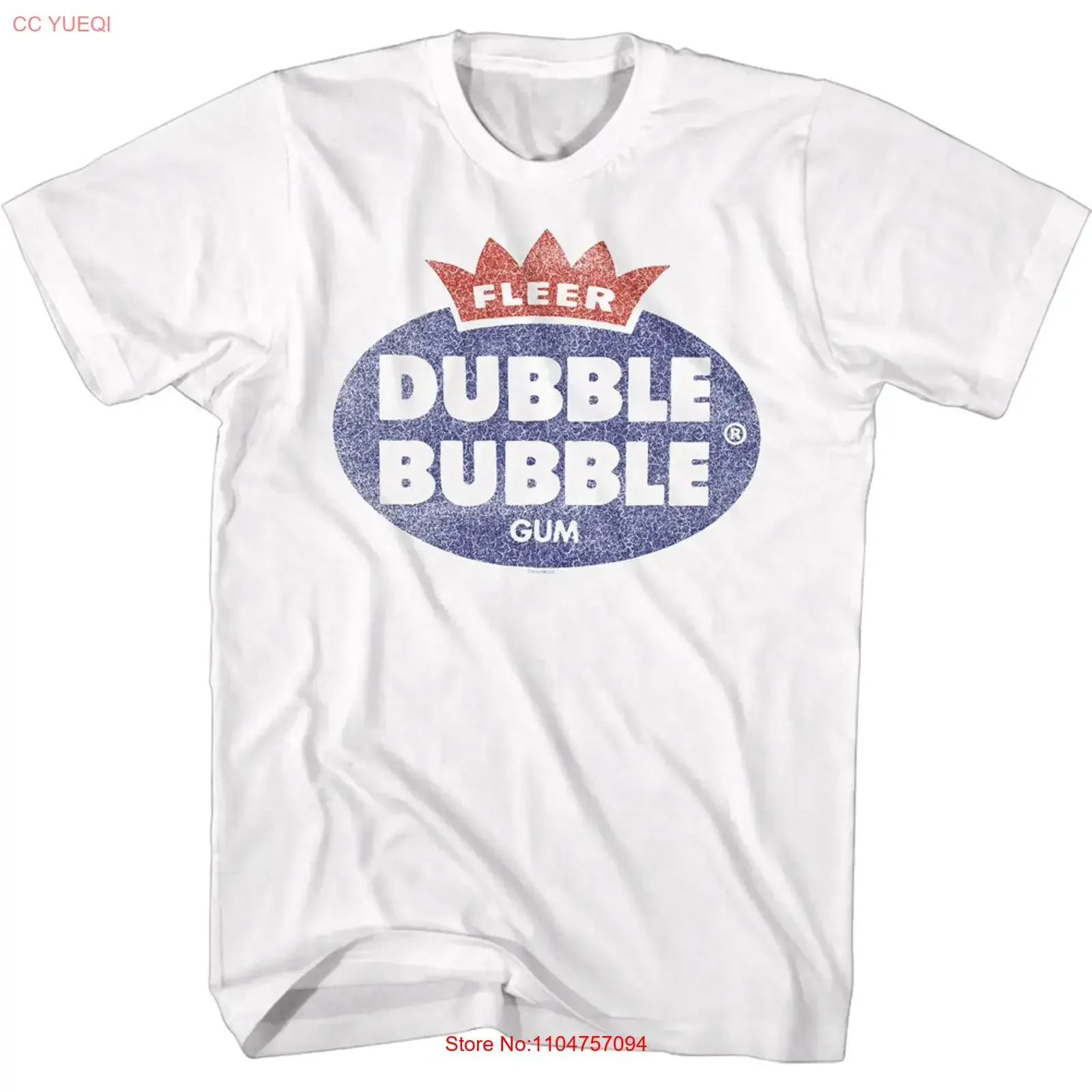 Fleer Double Bubble Gum Large Logo Tootsie Roll Industries Men's T Shirt vintage Washed Casual streetwear Slightly Breathable