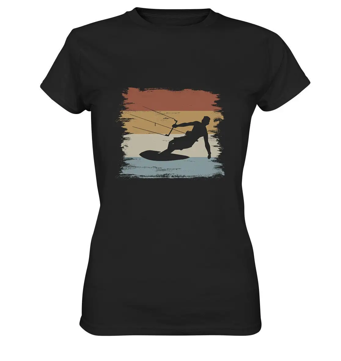 Kitesurfing Distressed Kiteboarding Surfer Kiteboard Retro Vintage T Shirt