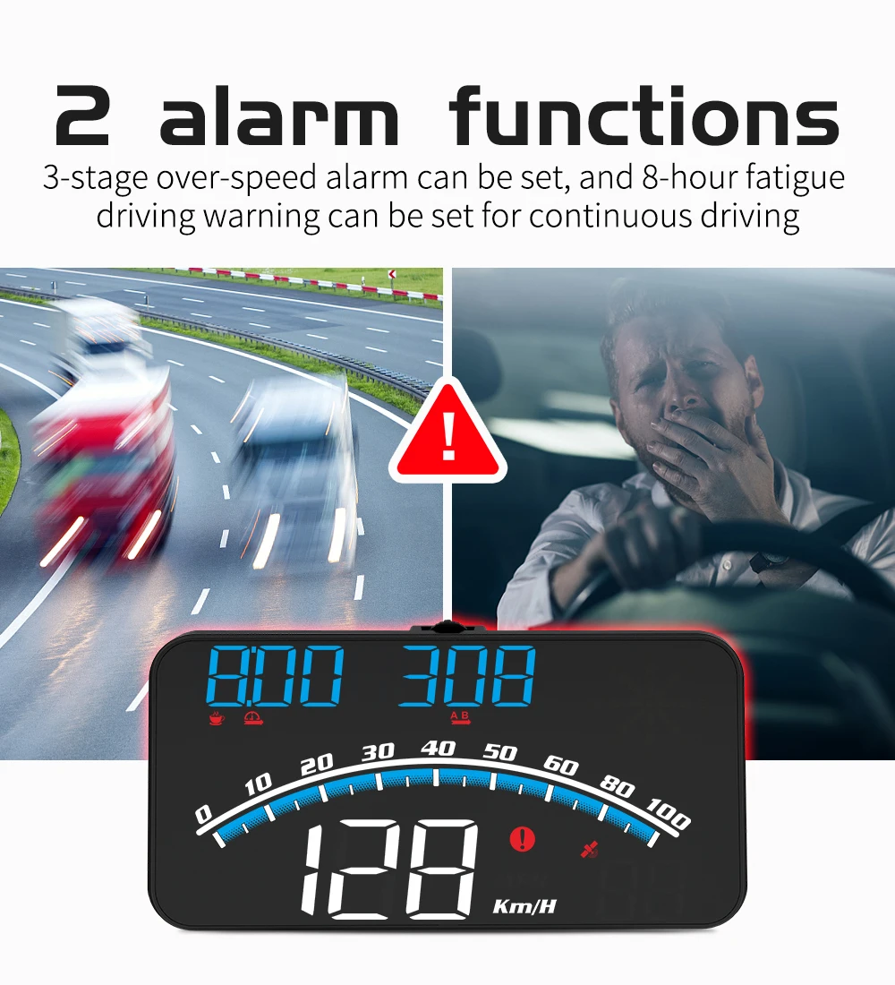 HUD G10 Head-up-Display für Auto Universeller Digitaler Geschwindigkeitsmesser GPS-Tachometer MPH KMH Projektion mit Halterung Auto-Innenausstattung – Detail 21
