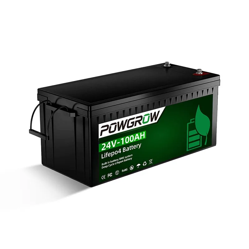 POWGROW 12V 24V LiFePO4 Batterij 100AH 200AH Lithium IJzer Fosfaat Batterijen Cycli Touring Car Solar RV Campers EU Voorraad Belastingvrij - afbeelding 2