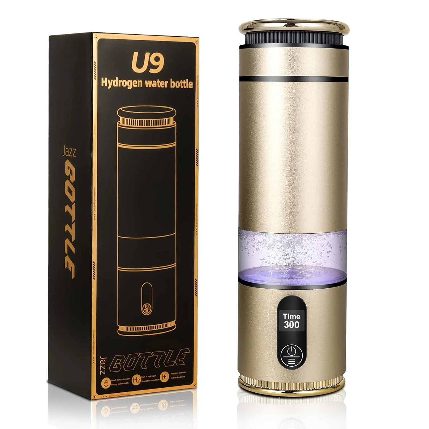 

H2 Hydrogen Water Bottle 8000ppb Portable Smart Touch Screen H2 Generator with USB Rechargeable for Gym Travel