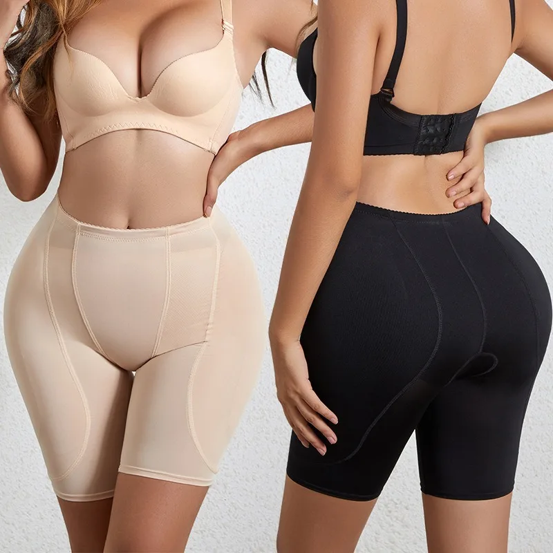 Women Plus Size Shapewear Shorts Tummy Control High Waist Butt Lifter Padded Booty Enhancer Seamless Flat Angle Panties