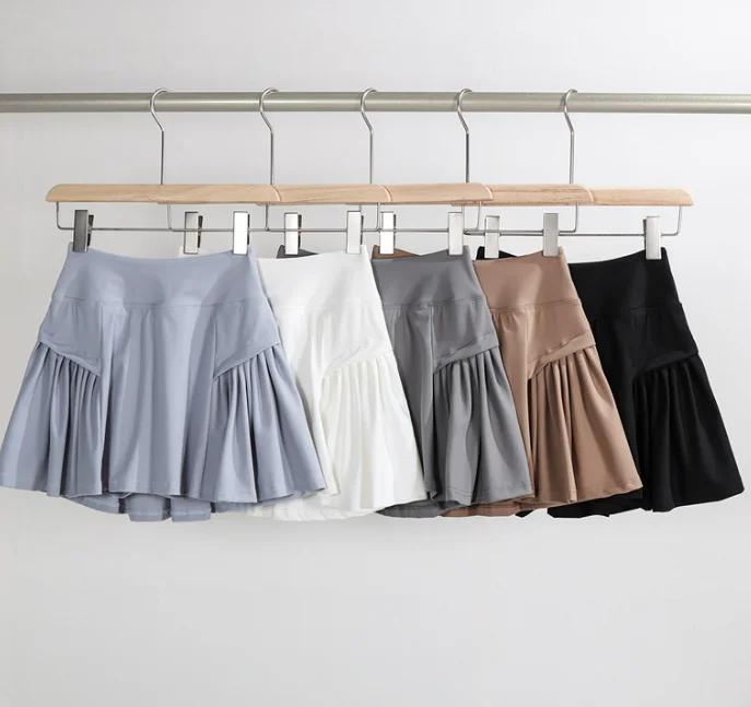 Summer quick-drying short skirt badminton sports skirt high waist anti-light a-word marathon running fitness tennis skirt