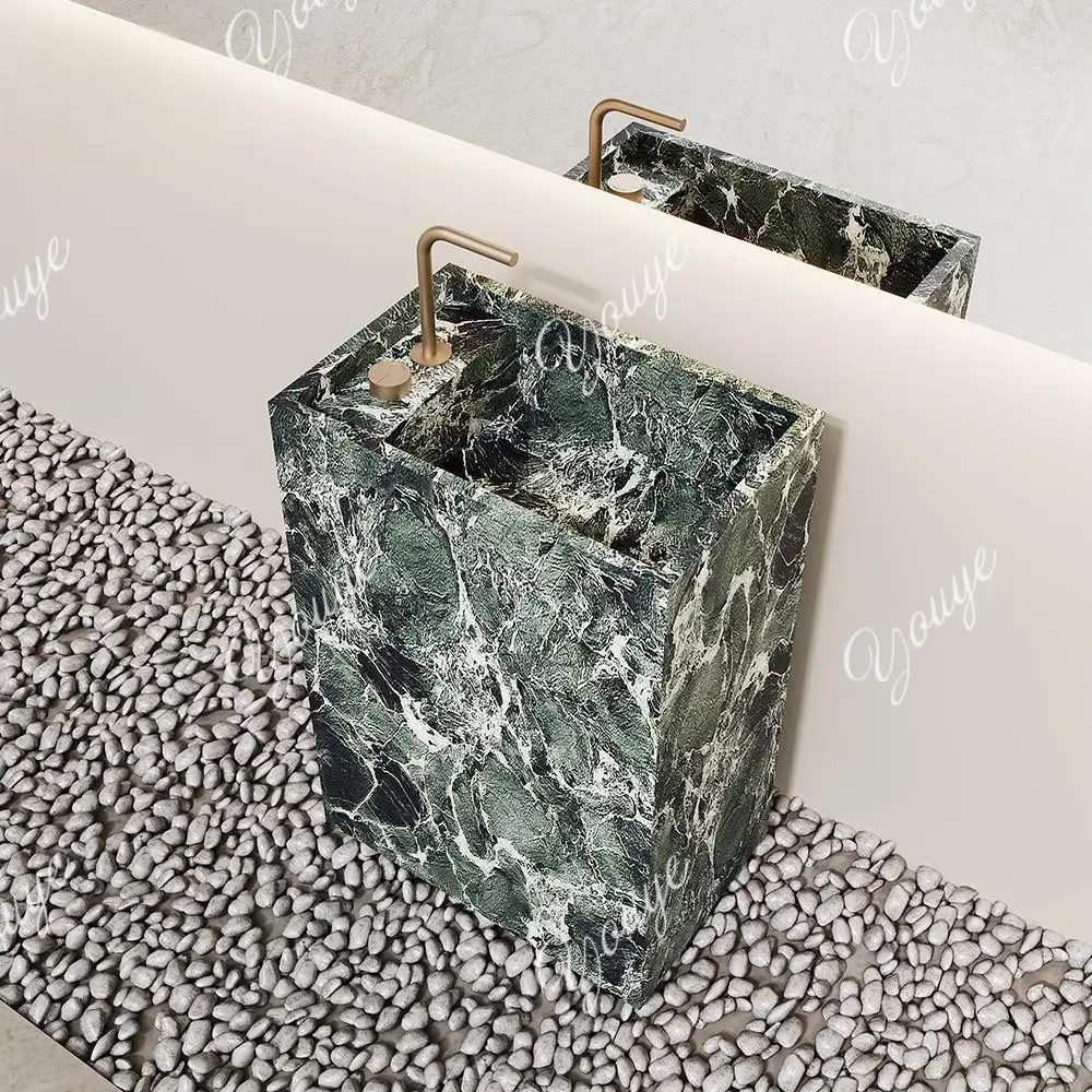 

French Vintage Bulgari White Pedestal Basin for Outdoor, Balcony, Villa & Resort Bathroom Sink - Freestanding Ceramic Washbasin