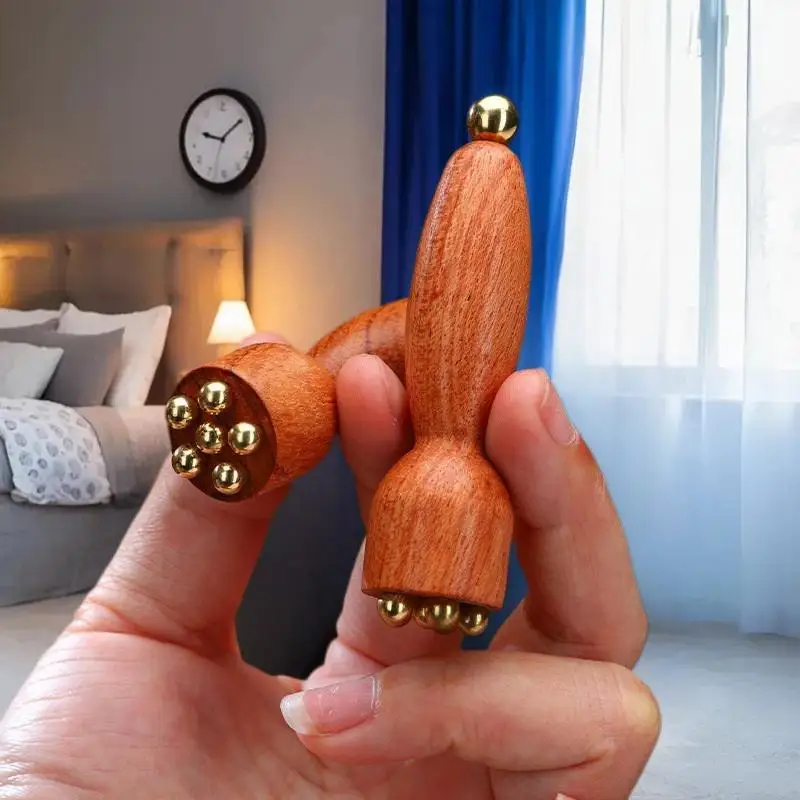 لوتس Seedpod المهنية غوا شا أداة النحاس خشب الورد تدليك الوجه العين الاسترخاء بقعة خطوط الطول نقطة الوخز يده العناية بالجمال #4