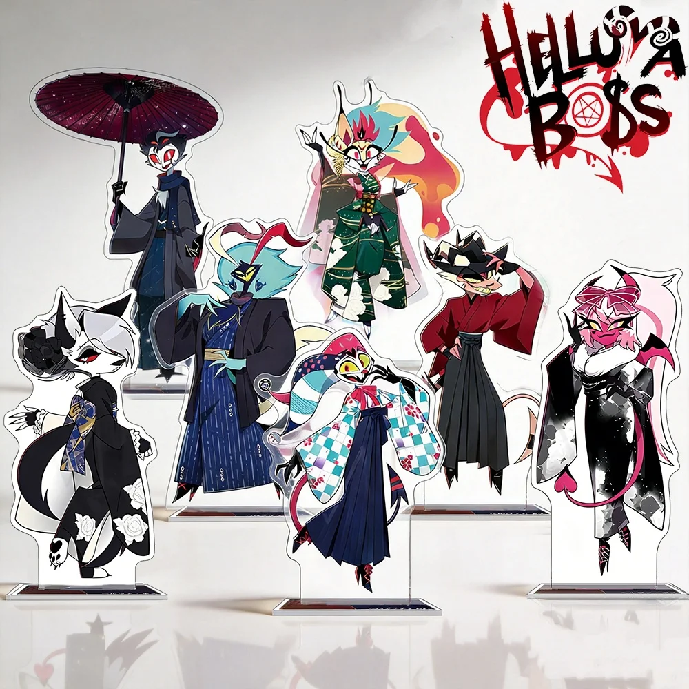 Image of Anime Helluva Boss 2026 Neuer Acryl-Standee Schlüsselanhänger Blitzo Stolas Loona Kimono-Stil Cartoon-Figur Charakter-Merchandise