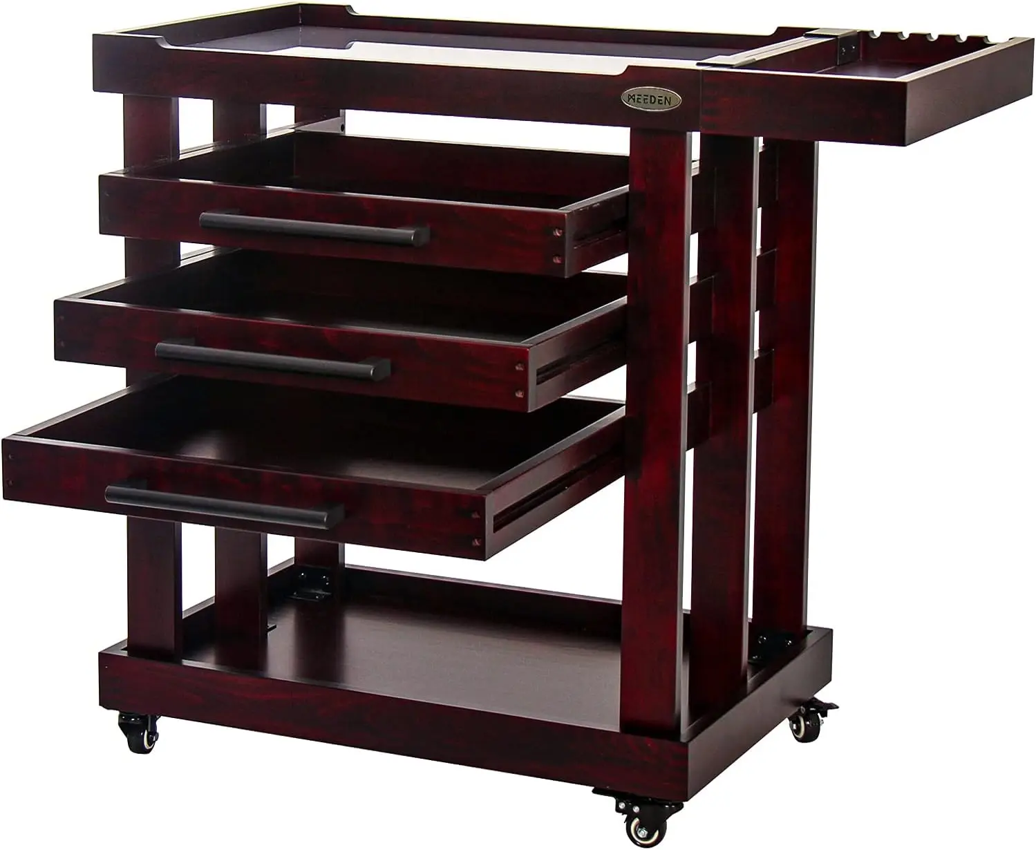 Art Supply Storage Cart, 5 Tier Solid Beech Wood Utility Rolling Cart with 3 Drawers, Craft Orgnizer on 4 Wheels