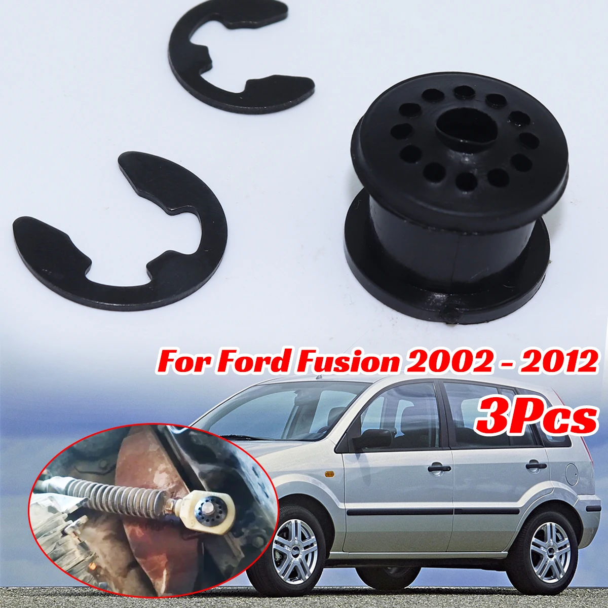 3pcs Shifter Cable Bushing For Ford Fusion 2002-2012 MT Gear Selector Shift Linkage Lever End Grommet Pivot Sleeve Retainer Clip