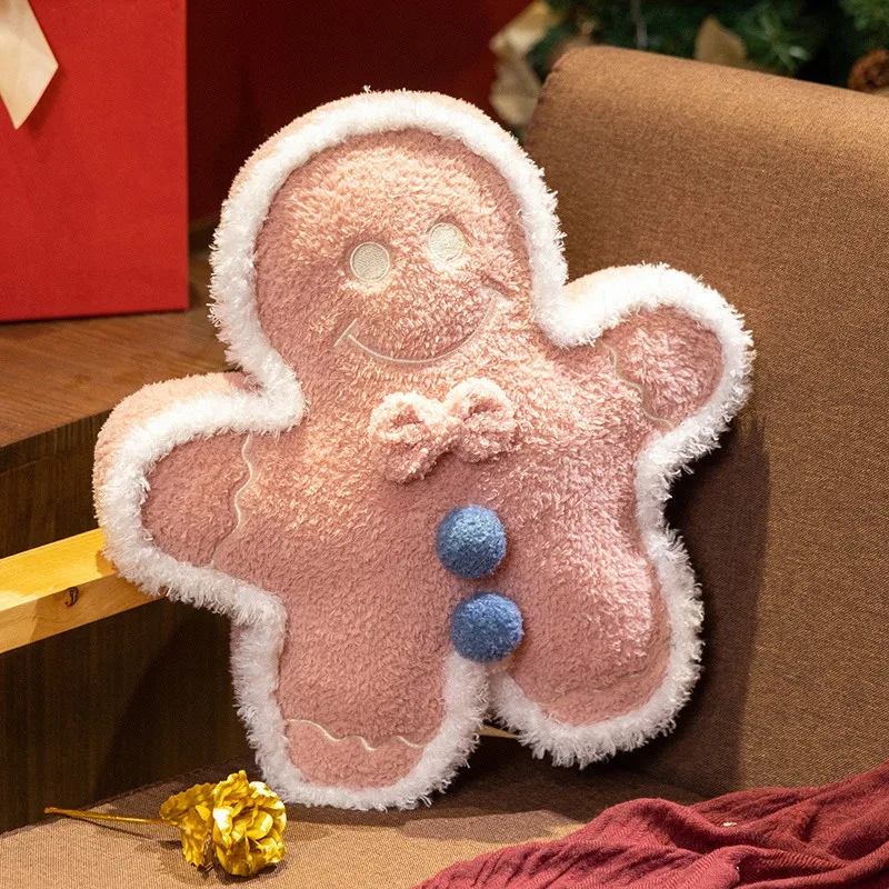 Hot Christmas Gingerbread Man Pillow Soft  Plush Toy Decoration Funny XMas  Plushie High Quality Christmas Birthday Gift Decor