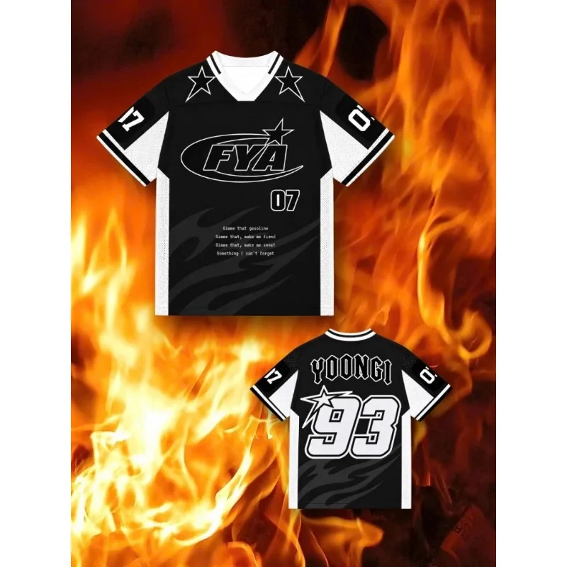 2026 Summer Korean Pop Music Concert Style Football Jersey Fan Shirt Outdoor Training Sportswear Loose Casual Family Matching
