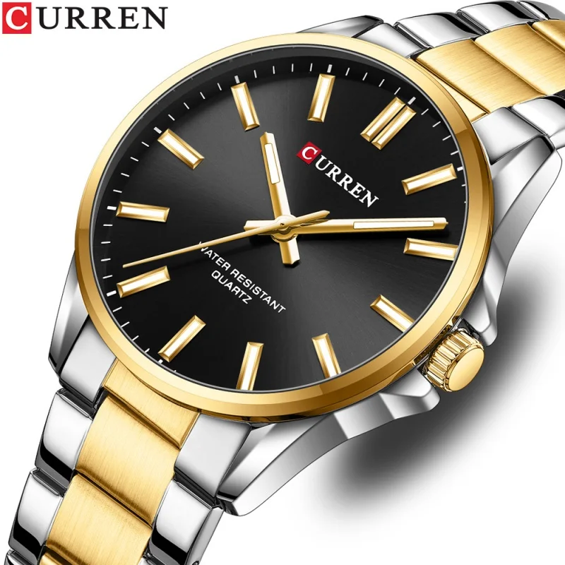 Curren 9090 Couple's Watch Men's Steel Strap Watch Fashion Women's Watch Business Quartz Watch