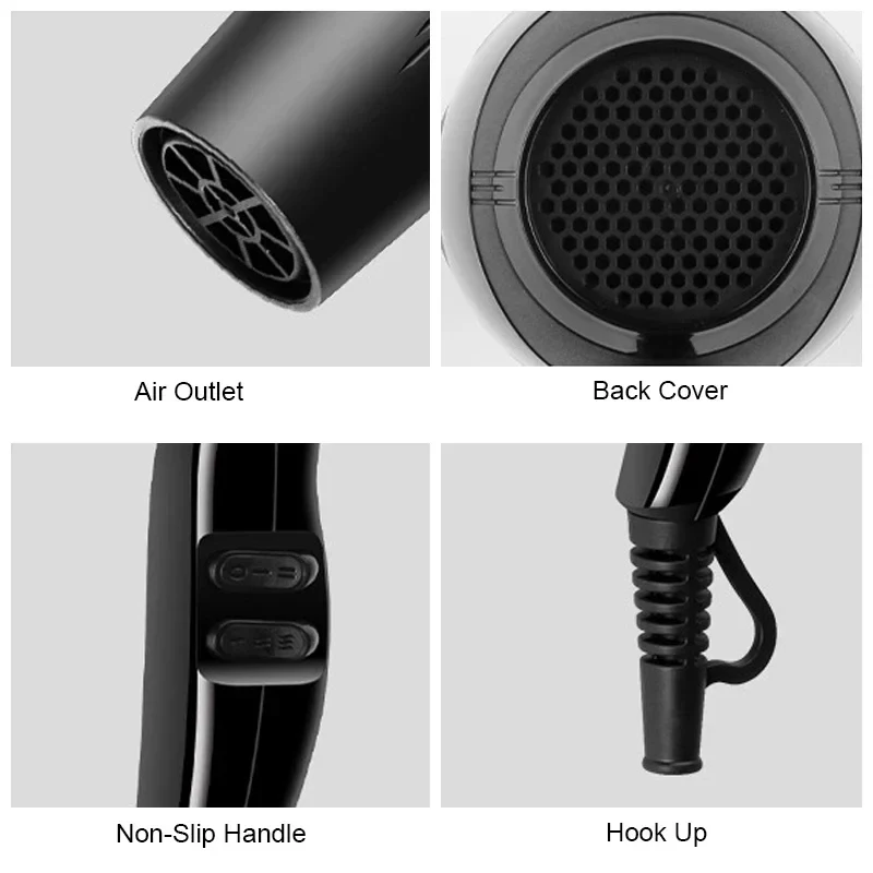 2200W Hair Dryer Professional Powerful Hair Dryer Fast Heating Hot and Cold Adjustment Ionic Air Blow Dryer with Air Collecting gallery 4