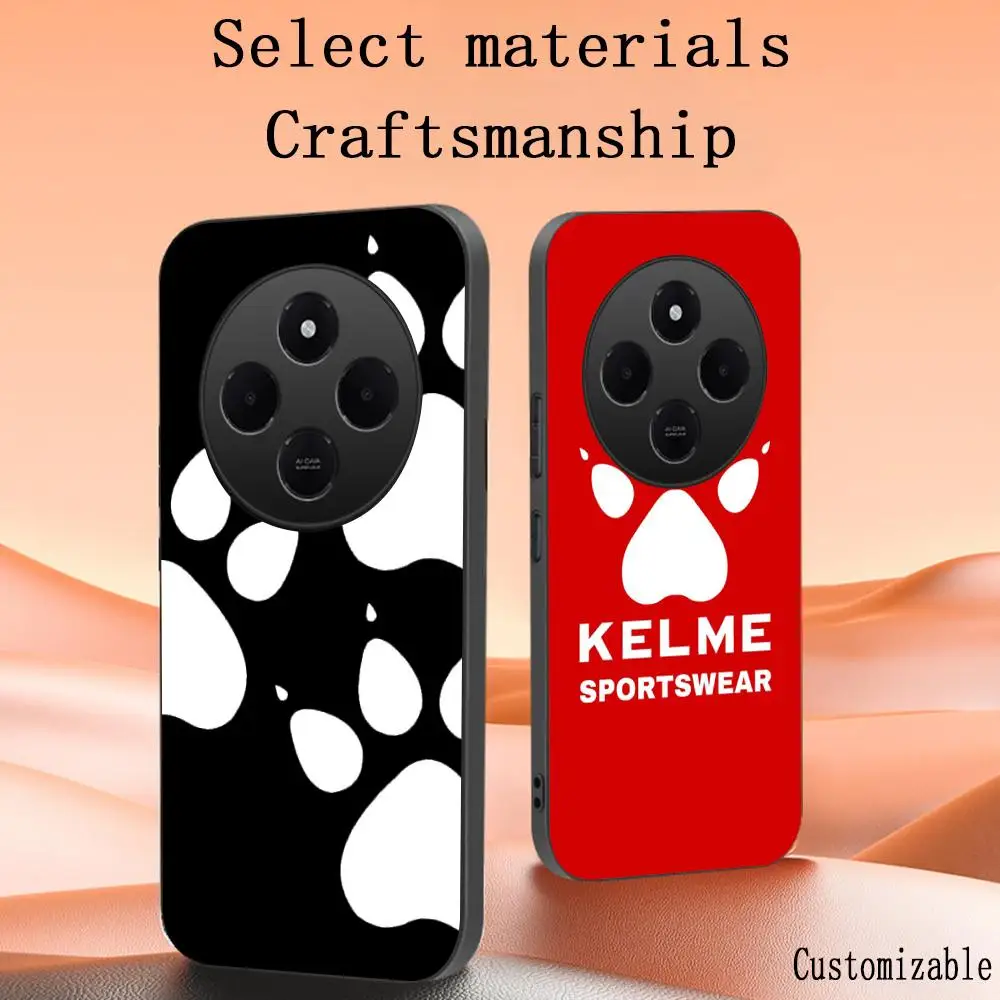 Fashion kelmeS paw print design Phone Case For Xiaomi Redmi 13C, 14C, Note14, 13, 12, 11, 10 Pro Plus S, Soft Black Phone Cover