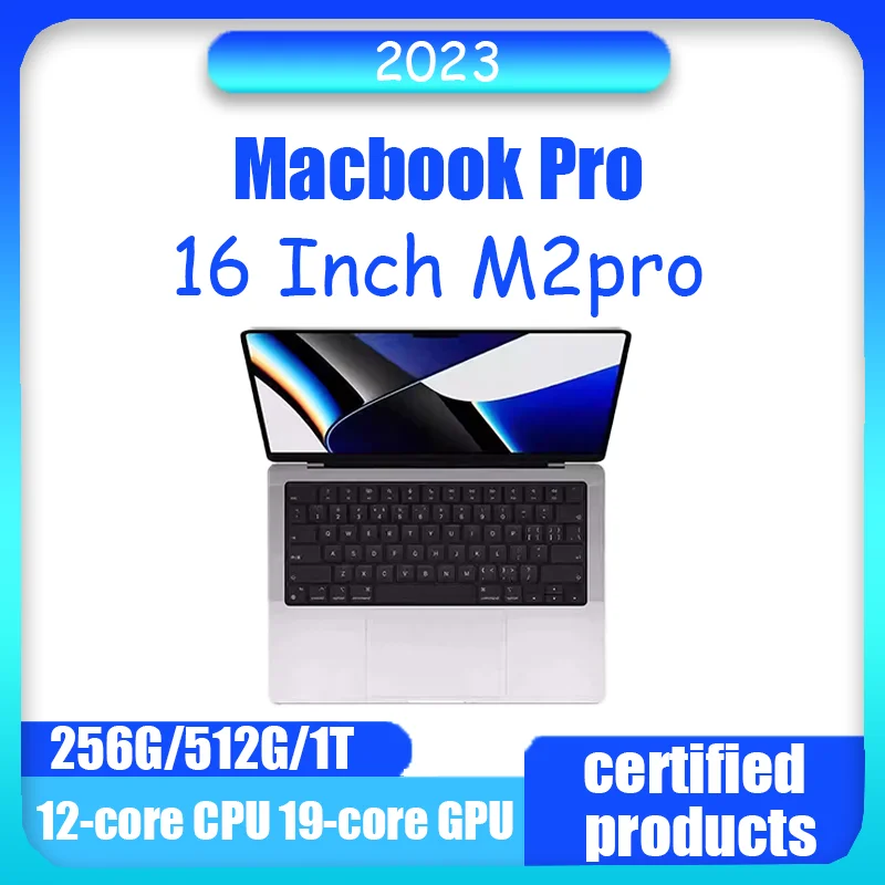 2023 MacBook Pro Laptop M2Pro chip 16G/32G RAM 16-inch 256G/512G/1T SSD Touch Bar Touch ID Original Genuine WIFI+Bluetooth.