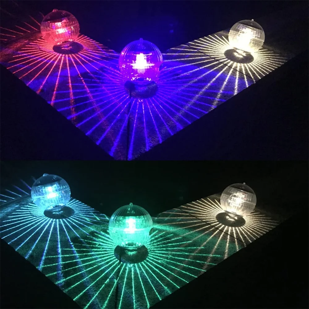 Solar Powered Swimming Pool Light RGB Color Changing or Warm White Outdoor Garden Decoration for Holiday,Party,Birthday
