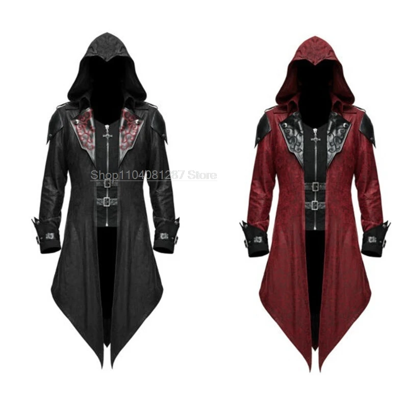 2024 New Medieval Assassin Game Assassins Creed Cosplay Costume Edward Streetwear Hooded Jacket Outwear Halloween Party Clothing