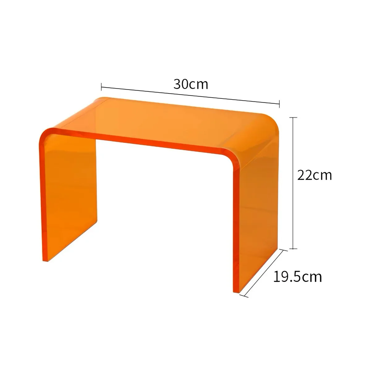 Acrylic Kids Stool, Waterproof Shower Bench, Transparent Low Foot Stool for Bathroom Dressing Room Shoe‑Changing, 30×19.5×22cm