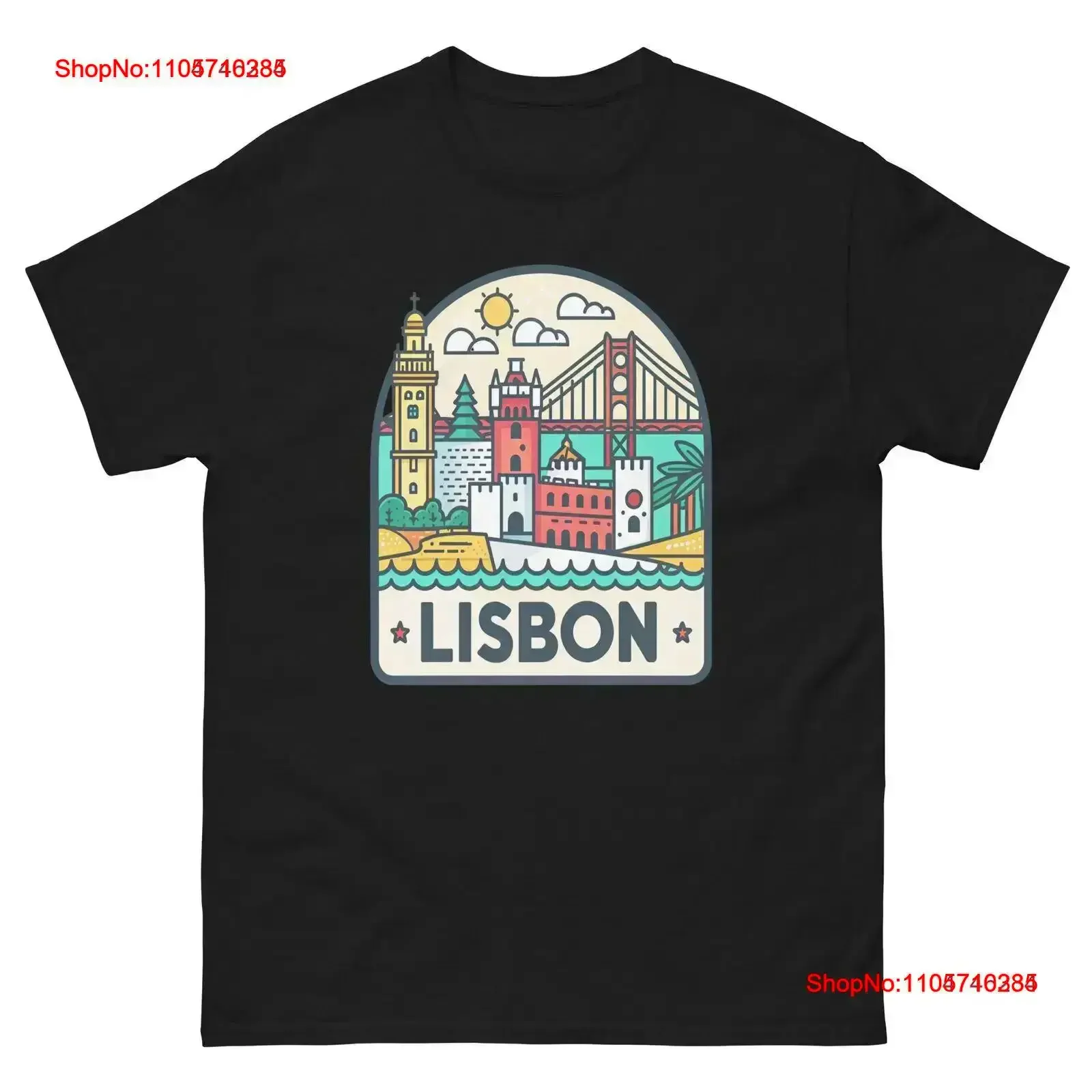 Lisbon World Travel Urban Area City T Shirt vintage Washed homme Versatile Casual streetwear graphic Comfortable fashion