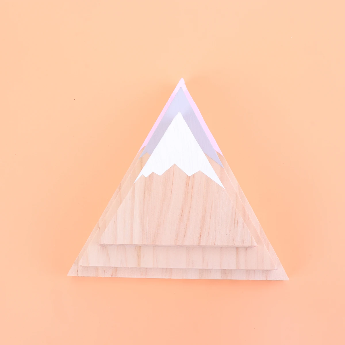 

3 PCS Snow Mountain Ornaments Simulation Wooden Crafts for Desk Triangular Decoration Decorations