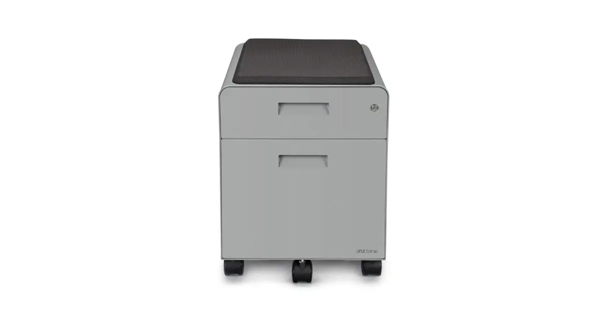 

2-Drawer Rolling File Cabinet Seat Gray Metal Home Office 18"x15"x24", Customized