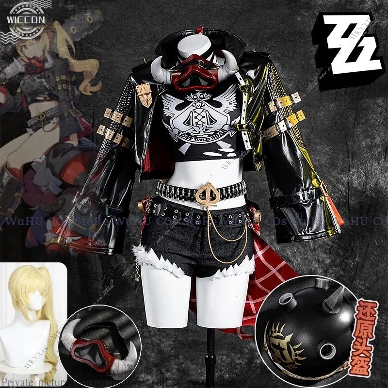 

Luciana Auxesis Theodoro de Monte Belg Косплей Костюм Парик Маска Для Лица Шлем Zenless Zone Zero Game Ролевая Игра Хэллоуин Вечеринка