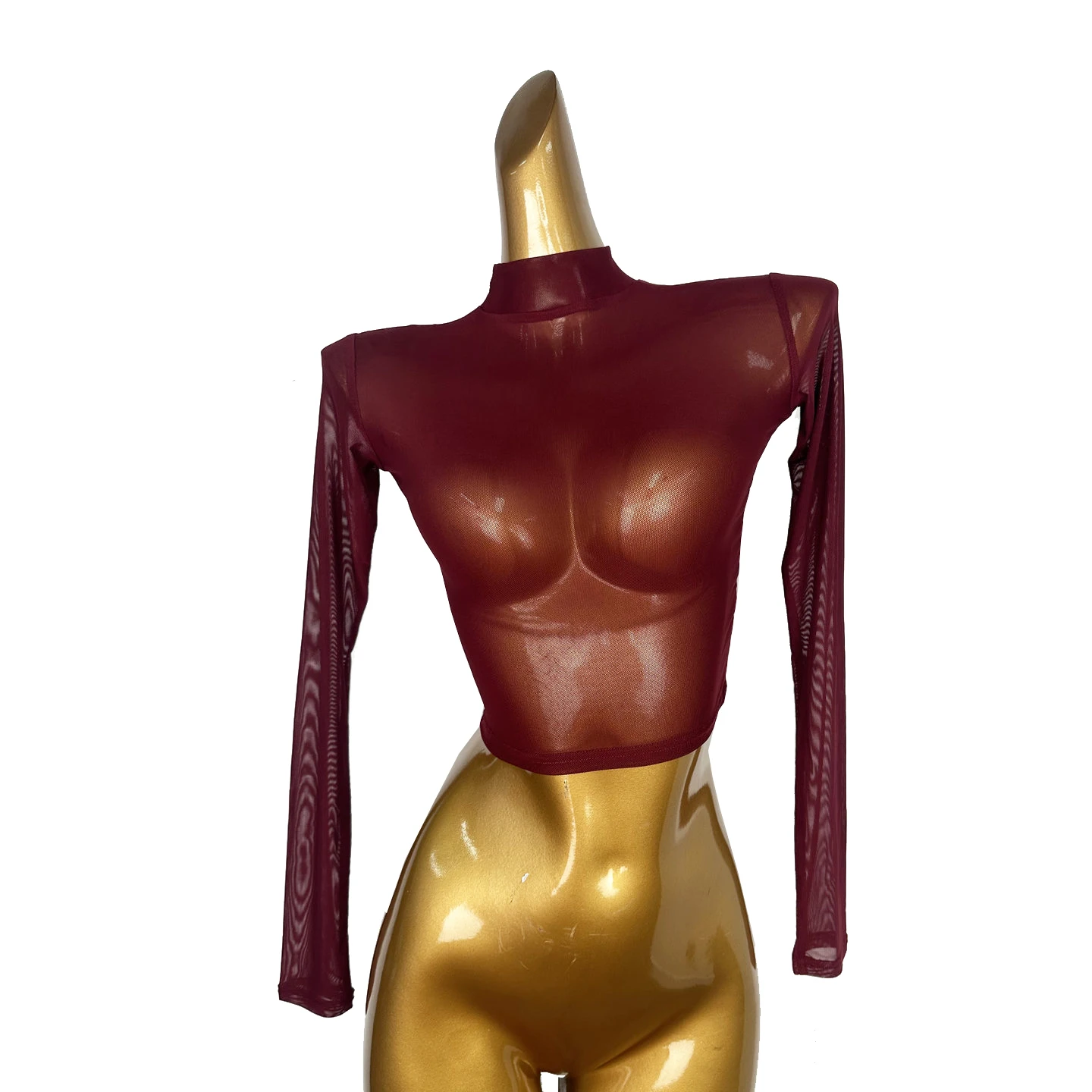 

2025 New Latin Dance Tops For Women Sexy Mesh Short Shirts Samba Chacha Tango Dress Adult Female Latin Practice Clothes XH3906