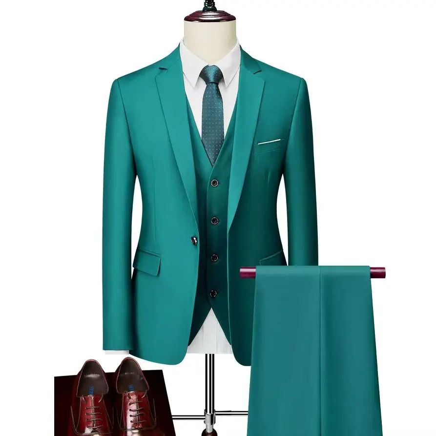 Men's 3pcs Suit Set, Jacket + Vest + Pants, Fashionable High-Quality, Suitable for Weddings, Parties and Formal Occasions